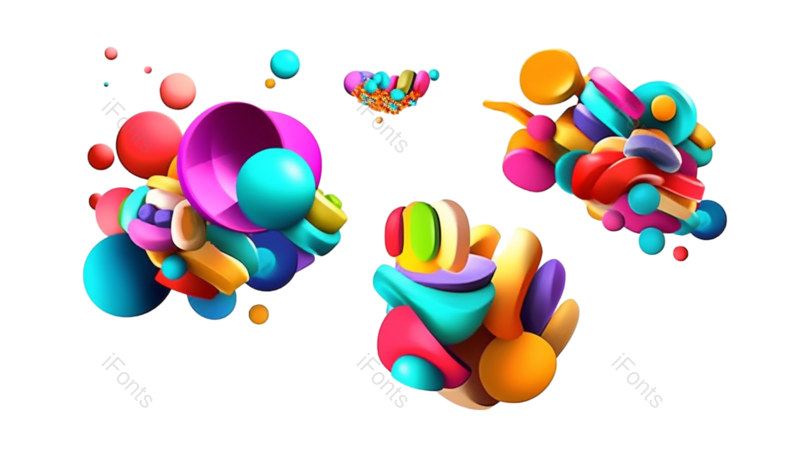 形状图片,蓝色元素,抽象PNG,几何形状免抠素材